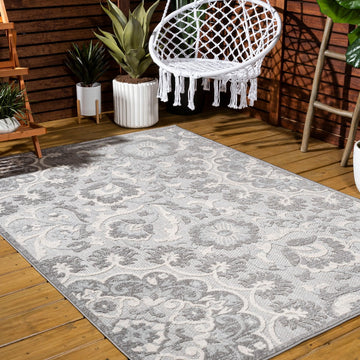 Lucena Modern Medallion High-low Indoor/outdoor Area Rug